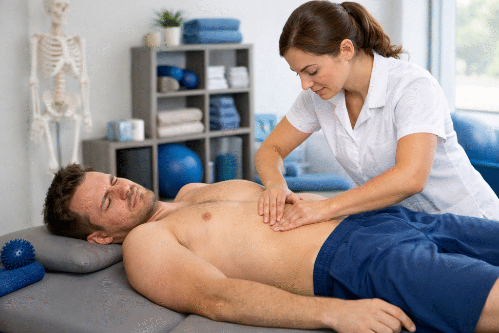 Navel Displacement Treatment for Stomach Pain, Constipation and Weak Core