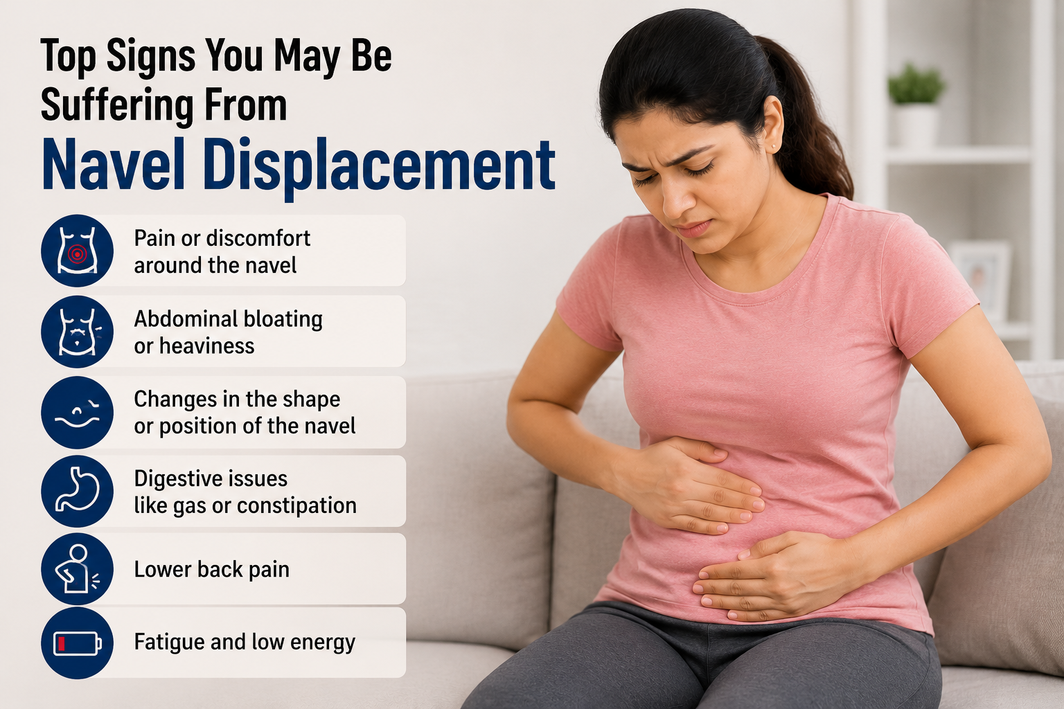 Suffering from Navel Displacement