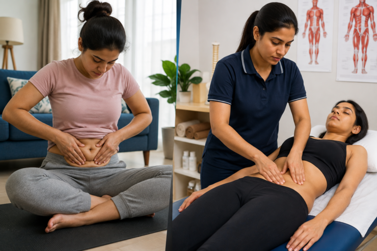 Navel Displacement Treatment at Home vs Professional Therapy